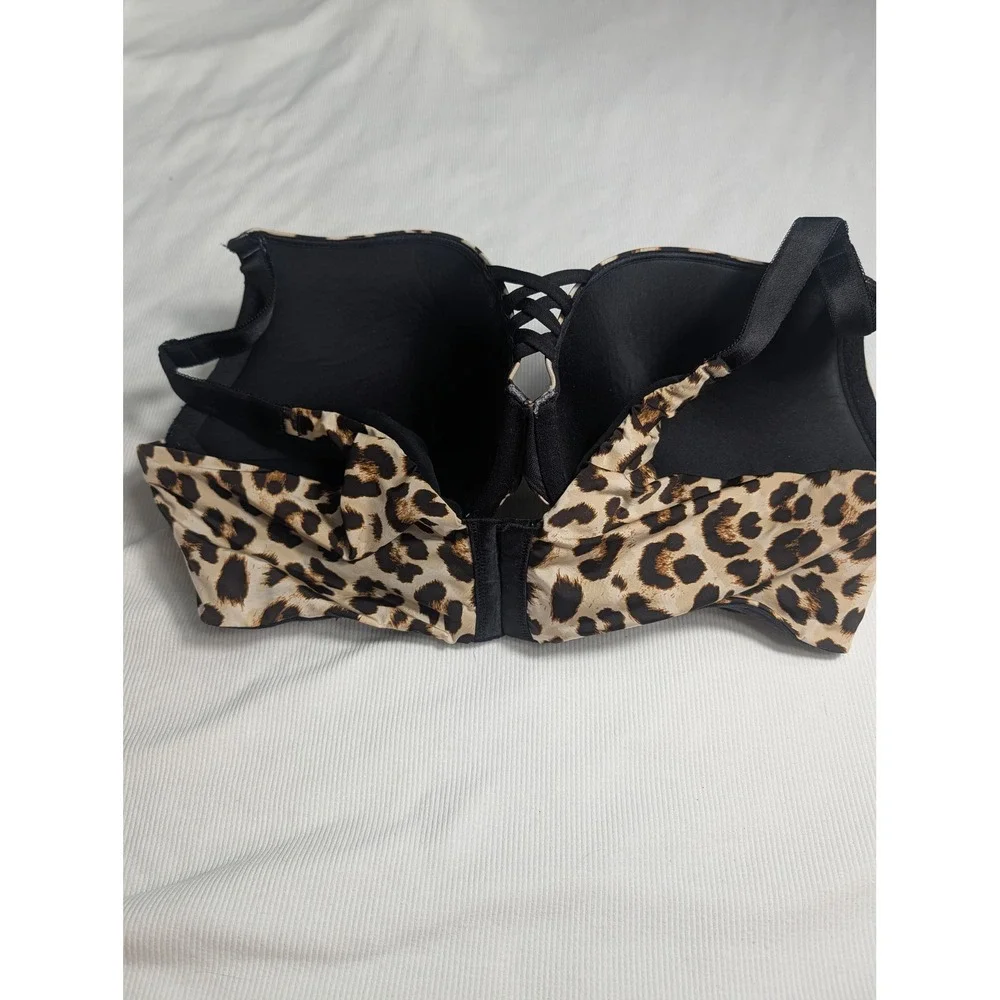 Torrid Curve Leopard Print Strappy Push Up Bra 42DD Underwire Animal Print‎ 669